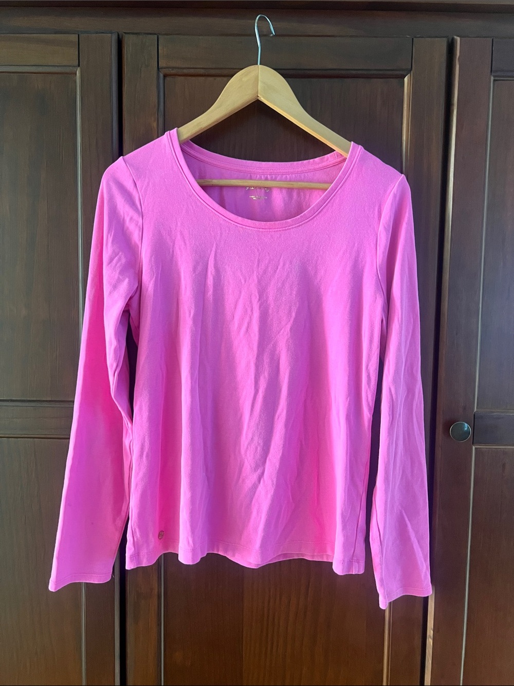 Lilly Pulitzer Preppy Layering Coastal Crewneck Top Bright Pink Women’s L
